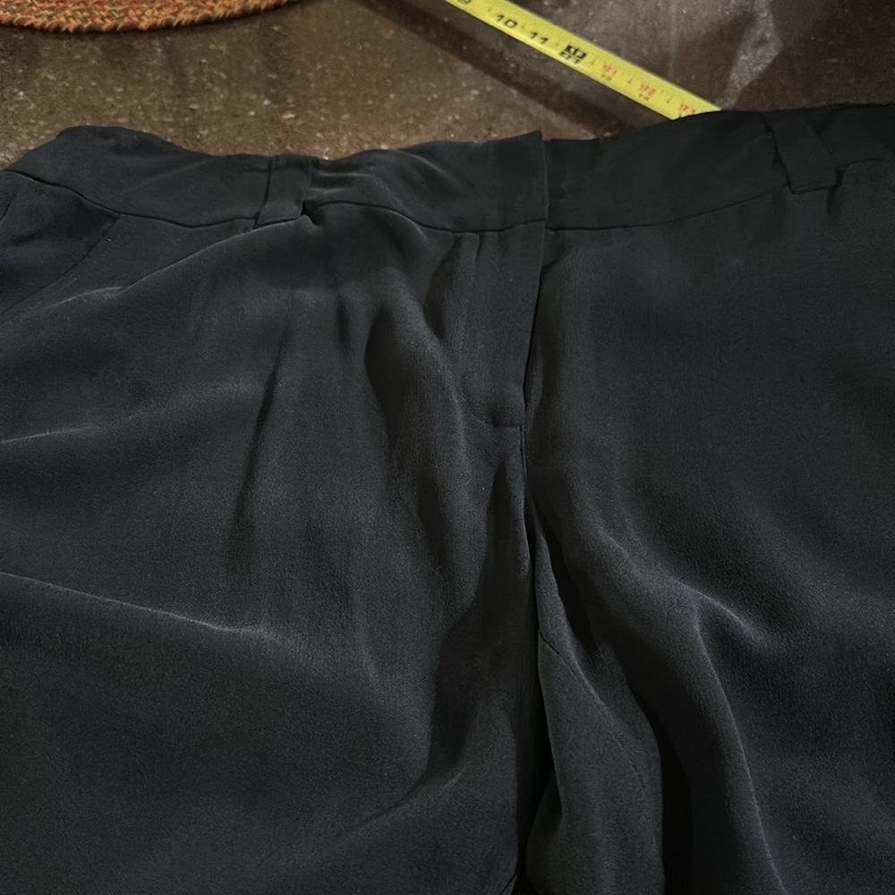 New with tags Eileen Fisher black crop silk georgette crepe 100% silk - Picture 4 of 12